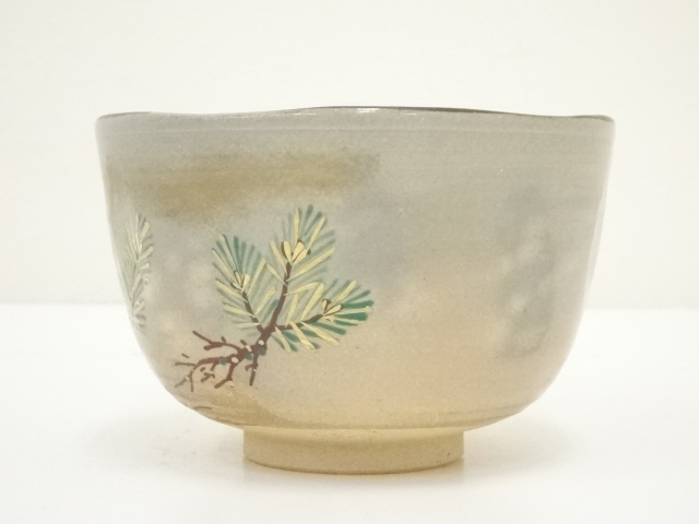 道具 ] - 道具 京焼 橋本紫雲造 色絵若松茶碗（共箱） | ネット